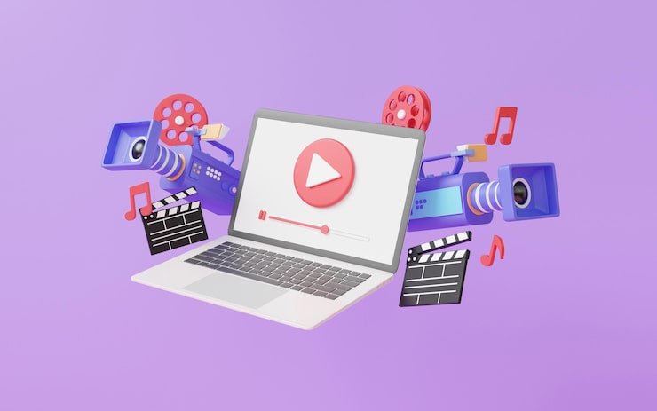 Laptop with video production elements